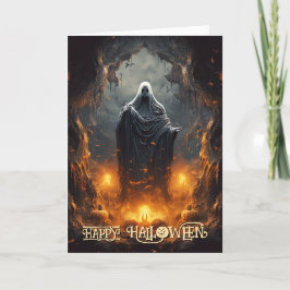 Cartão De Festividades Fantasma Assustador de Halloween