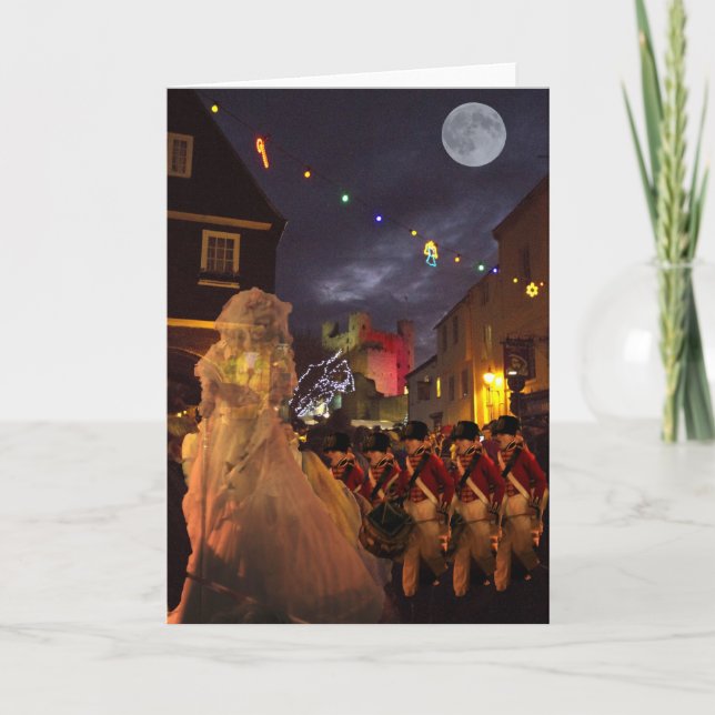 Cartão De Festividades Fantasma de Charles Dickens perto (Frente)