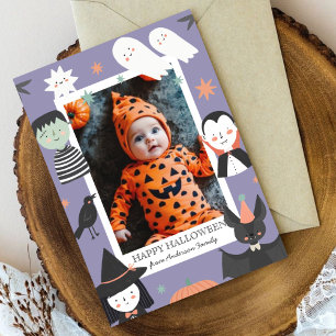 Cartão De Festividades Fantasma de Halloween Meu primeiro bebê Boo 