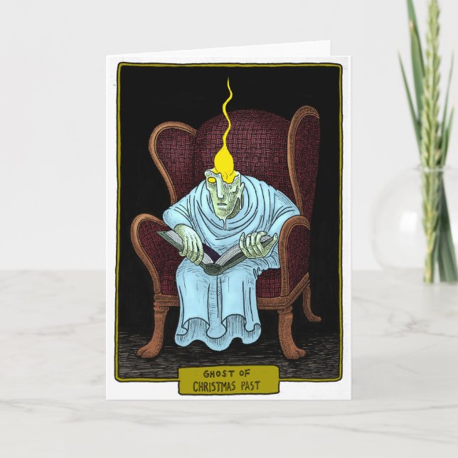 Cartão De Festividades fantasma do Natal perto (Frente)