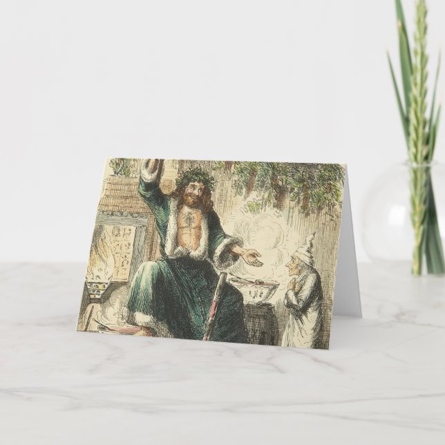 Cartão De Festividades Fantasma do Natal Presente (Frente)