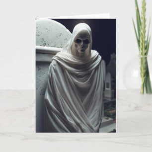Cartão De Festividades Fantasma Em Graveyard Halloween