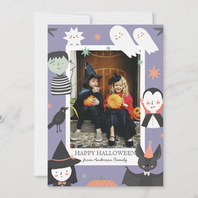 Cartão De Festividades Fantasma Halloween Meu primeiro bebê (Frente)
