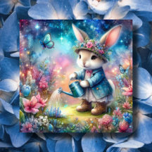 Fantasy Sparkle Watercolor Páscoa Bunny