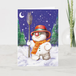 Cartão De Festividades *Fantoche de neve*