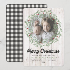 Cartão De Festividades Farmhouse Christmas Wreath | Controlo de Buffalo