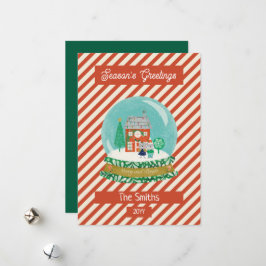 Cartão De Festividades Farmhouse Feliz Natal Globe Papais noeis Ursos