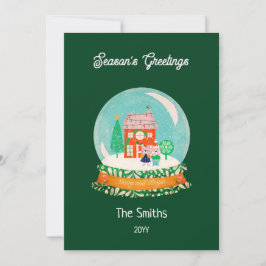 Cartão De Festividades Farmhouse Feliz Natal Globe Papais noeis Ursos