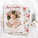 Cartão De Festividades Farmhouse Poinsettia Feliz Tudo Foto Gem<br><div class="desc">Da Farmhouse Poinsettia Christmas & Holiday Collection: Farmhouse Poinsettia Feliz All Gem Photo Holiday Christmas Card, com um belo Cartões de natal do roteiro de caligrafia "Feliz Tudo" e nome da família personalizada. Adicione facilmente a sua família ou a fotografia do Novo Bebê e envie uma mensagem para esta Modelo...</div>