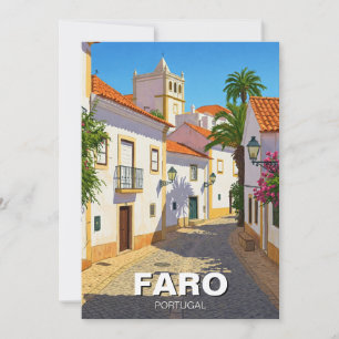 Cartão De Festividades Faro Portugal Algarve Viagem