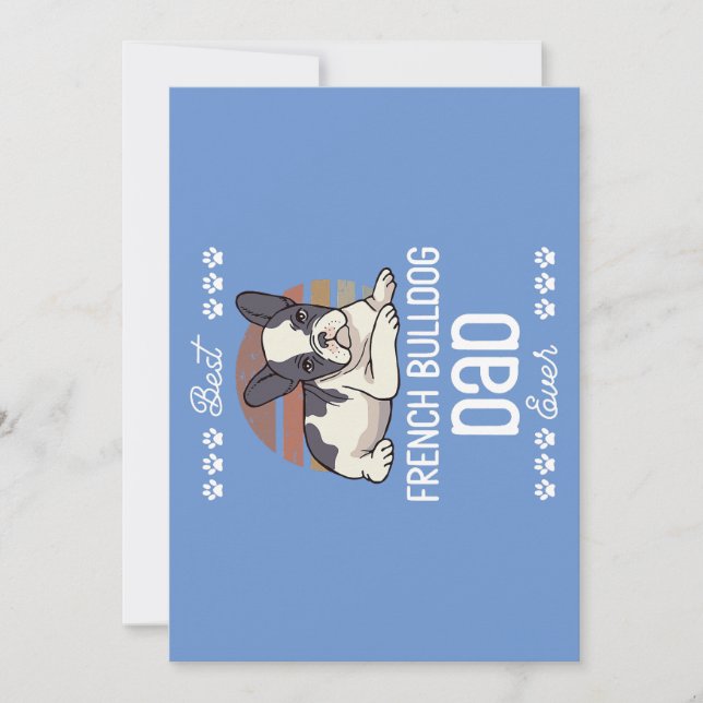 Cartão De Festividades Fars Day Dog Lover Pet Owner French Pai (Frente)