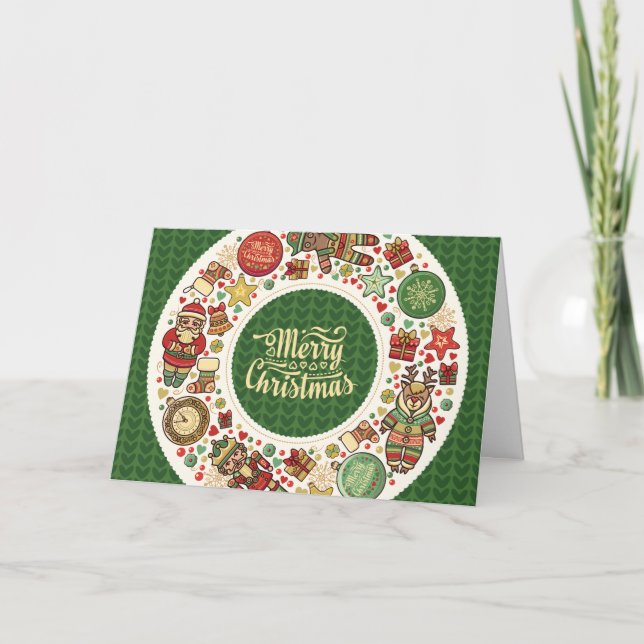 Cartão De Festividades Farsa de Natais vintages saudáveis (Frente)