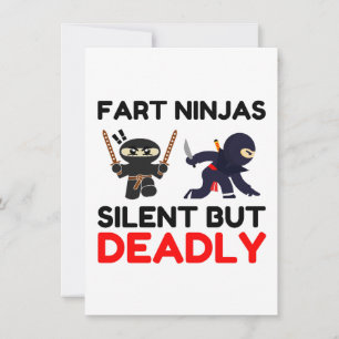 Cartão De Festividades Fart Ninjas Silencioso, Mas Mortal