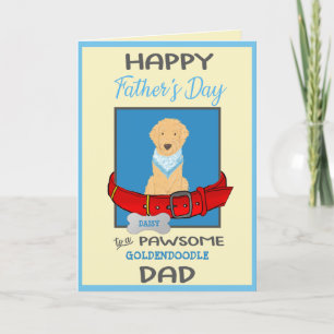 Cartão De Festividades Fathers Day Personalized from Goldendoodle Dog