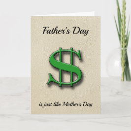 Cartão De Festividades Father's Day vs Mother's Day the cost