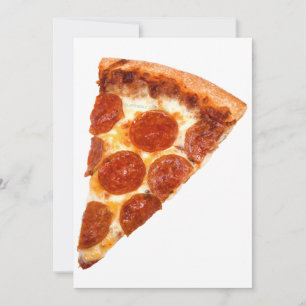 Cartão De Festividades Fatia de pizza de pepperoni clássica da SlipperyJo