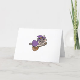 Cartão De Festividades Fato de Bruxa de Halloween para Crianças Gato