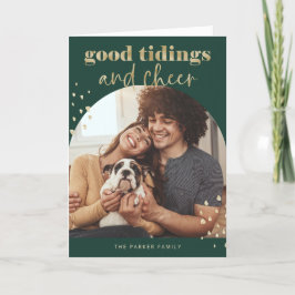 Cartão De Festividades Faux alegre Dourado | Um Natal para o Arco Fotográ