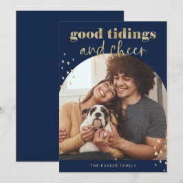 Cartão De Festividades Faux alegre Dourado | Um Natal para o Arco Fotográ