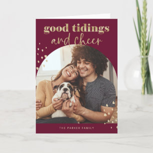 Cartão De Festividades Faux alegre Dourado Um Natal para o Arco Fotográ