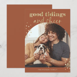 Cartão De Festividades Faux alegre Dourado | Um Natal para o Arco Fotográ