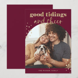 Cartão De Festividades Faux alegre Dourado | Um Natal para o Arco Fotográ