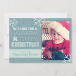 Cartão De Festividades Faux Felt/Embroiderado de Natal quente e convencid