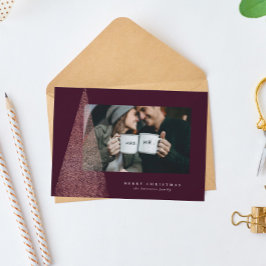 Cartão De Festividades Faux rosa gold tree Elegante um Natal