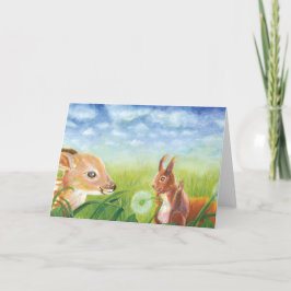 Cartão De Festividades Fawn e Esquilo