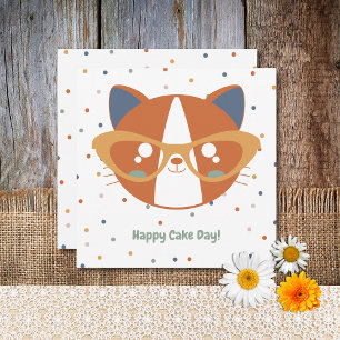 Cartão De Festividades Fazenda Animal Aniversário Cat Confetti Colorida