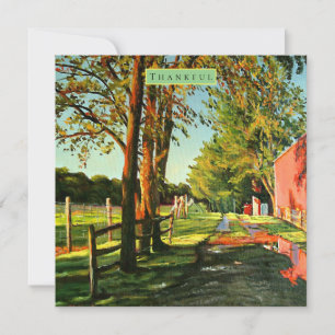 Cartão De Festividades Fazenda com estábulos de cavalos