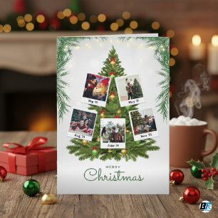 Cartão De Festividades Fazenda de Árvores de Natal com Foto da Família Rú