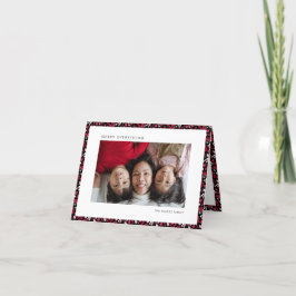 Cartão De Festividades Fazenda Vermelha e Preta Clássico Natal