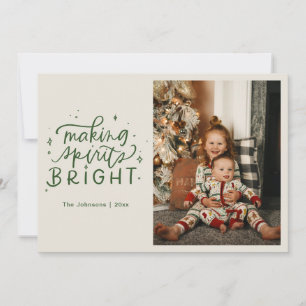 Cartão De Festividades Fazendo Espíritos Brilhantes Foto com Letra à Mão