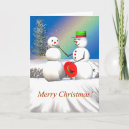 Cartão De Festividades Fazer de Snowman de Natal