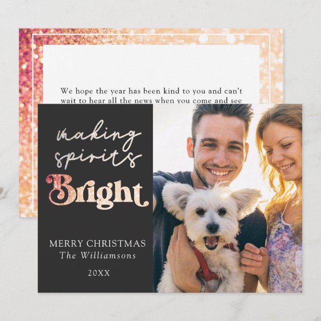 Cartão De Festividades Fazer Espirita Foto Personalizada Brilhante Natal (Frente/Verso)