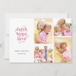 Cartão De Festividades Fé Esperança Amor Fotocollage Família Natal