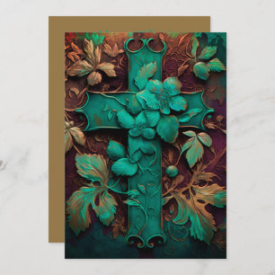 Cartão De Festividades Fé Eterna - Um Eterno Verdigris Cross