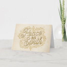 Cartão De Festividades Fé Retro Script Paz na Terra Natal