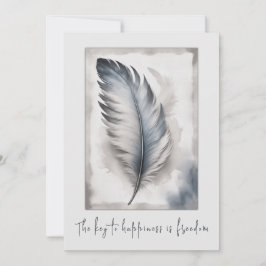 Cartão De Festividades Feder Vogelfeder Freiheit Freedom Karte Grußkarte