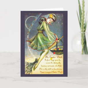 Cartão De Festividades Feiticeira Páscoa