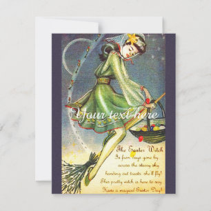 Cartão De Festividades Feiticeira Páscoa