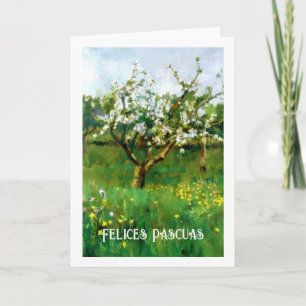 Cartão De Festividades Felices Pascuas. Fine Art Spanish Easter Card