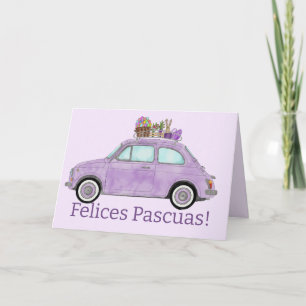Cartão De Festividades Felices Pascuas - Páscoa espanhola - Retro Fiat 50