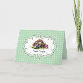 Cartão De Festividades Felices Pascuas. Placa de páscoa em espanhol