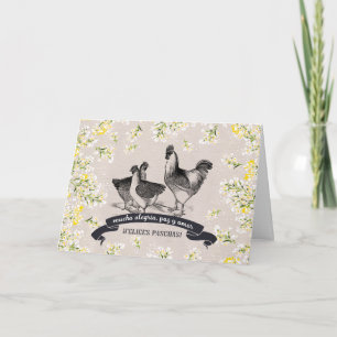 Cartão De Festividades Felices Pascuas. Placa de páscoa em espanhol