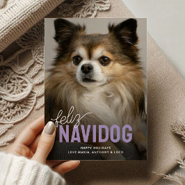 Cartão De Festividades Felicidade Canina Natalícia Foto de Natal Pet Fofa