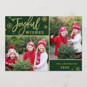 Cartão De Festividades Felicidade Dourada Quadro Natal 2 FOTO Saudação