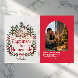 Cartão De Festividades Felicidade é a foto da família caseira de algodão