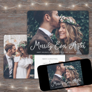 Cartão De Festividades Felicidade Eterna Recém-Casados Foto Primeiro Nata